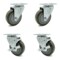 Service Caster 4 Inch Gray Polyurethane Wheel Swivel Top Plate Caster Set with 2 Brakes SCC SCC-20S414-PPUB-TP3-2-TLB-2 - alternate 1